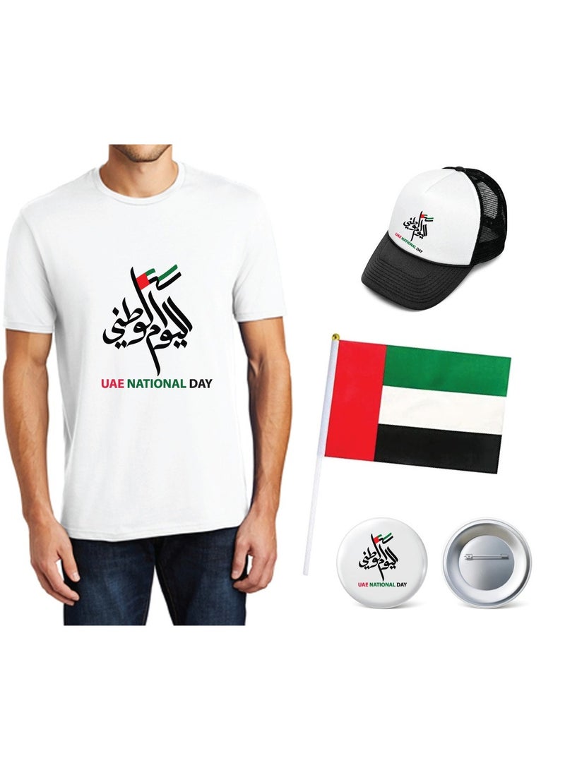 Adult Mens UAE T-shirt - Cap - Flag and Badge Pack of 4 Combo - Image 1