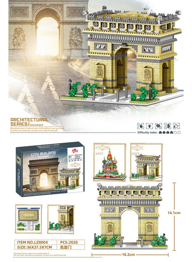 Tiananmen Micro-particle Building Blocks Tsinghua University Building Street View Model Creative Patchwork Toys Gifts - Image 1