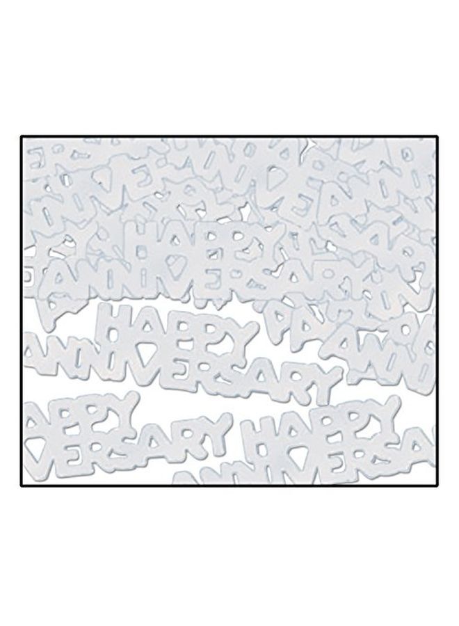 Beistle Happy Anniversary Fancifetti (Silver) Party Accessory (1 Count) (.5 Oz/Pkg) - Image 1
