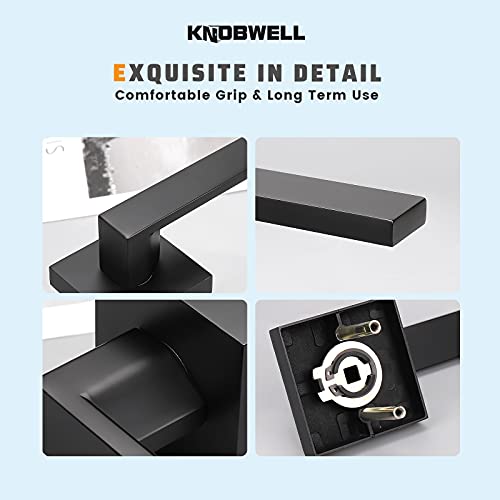 KNOBWELL 5 Pack Single Sided Matte Black Heavy Duty Door Lever Dummy Door Handle Set Door Hardware, Door Handles, Interior Door Handles 0.93 lb One Lever (Only One Side Use) - Image 4