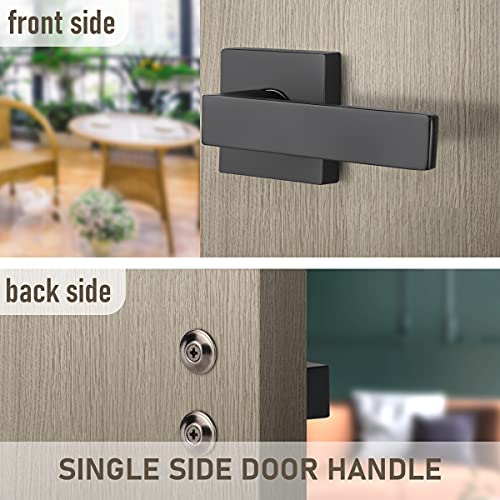 KNOBWELL 5 Pack Single Sided Matte Black Heavy Duty Door Lever Dummy Door Handle Set Door Hardware, Door Handles, Interior Door Handles 0.93 lb One Lever (Only One Side Use) - Image 2