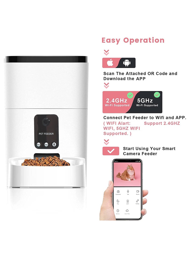 Generic - Pet Feeder,6L Automatic Pet Feeder For Cats and Dogs,1080P Camera,App Control,Voice Recorder,Timed Feeder for Schedule Feeding, Dual Power Supply,WiFi Pet Food Dispenser with App Control - Image 1