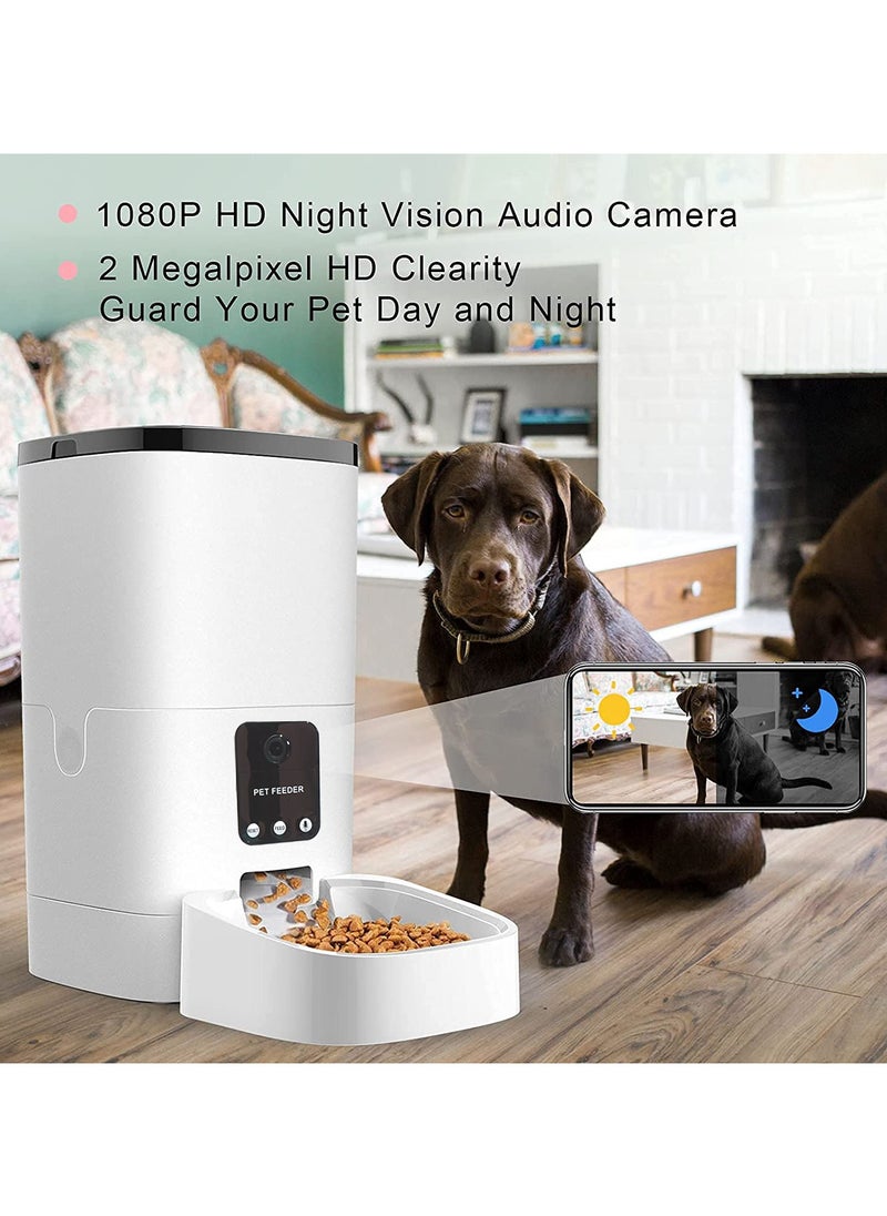 Generic - Pet Feeder,6L Automatic Pet Feeder For Cats and Dogs,1080P Camera,App Control,Voice Recorder,Timed Feeder for Schedule Feeding, Dual Power Supply,WiFi Pet Food Dispenser with App Control - Image 1