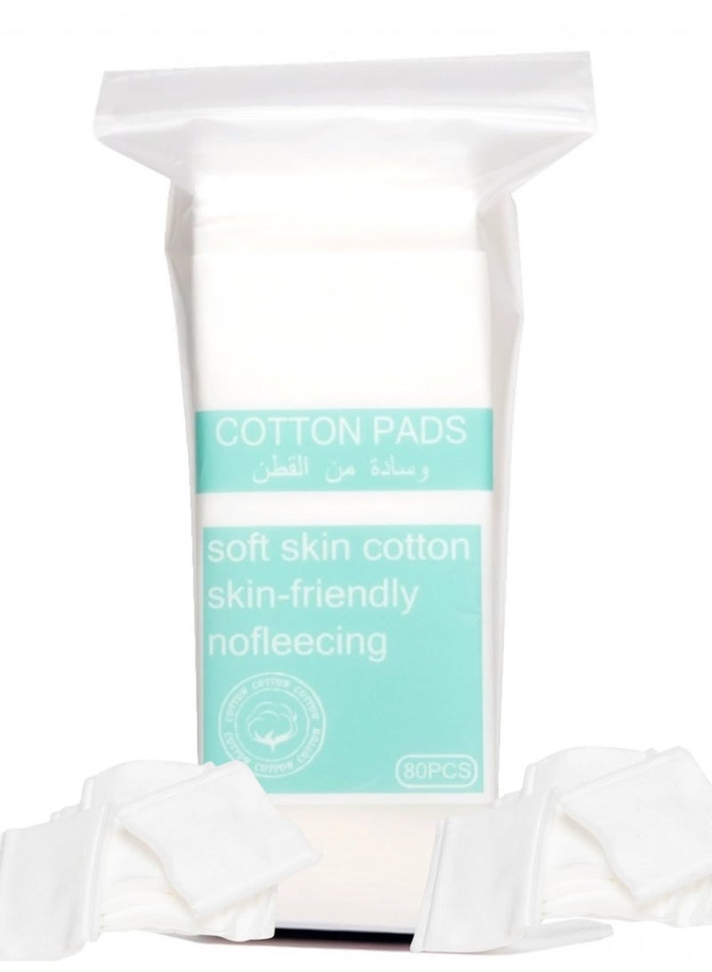 COTTON PADS SOFT SKIN COTTON SKIN-FRIENDLY NOFLEECING  80 Pieces | Soft and Gentle on Skin - Image 1