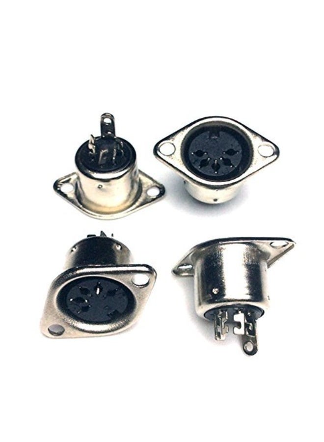 CESS DIN Female 5-Pin Jack Socket Connector Panel Mount Soldering - 5 Pin MIDI DIN Socket (LW) (jcx) (4 Pack) - Image 2