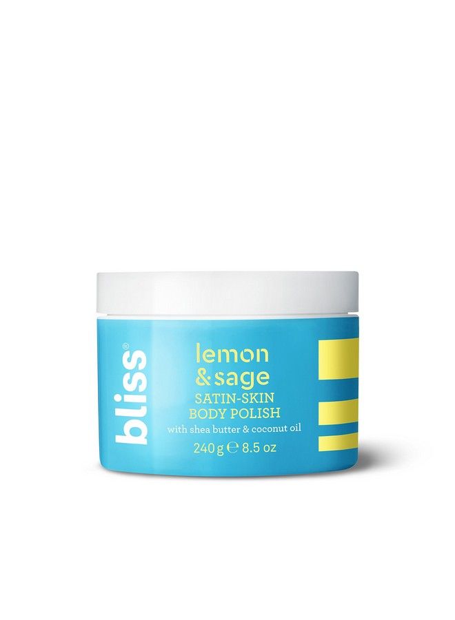 BLISS Satinskin Body Polish Lemon And Sage Body Scrub With Shea Butter And Coconut Oil 8.5 Oz Smoothing And Balancing Skincare All Skin Types Vegan & Crueltyfree - Image 1