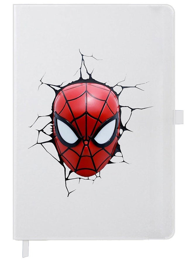 Theodor Designer A5 Thick White Hardcover Notebook Spiderman Web - Image 1