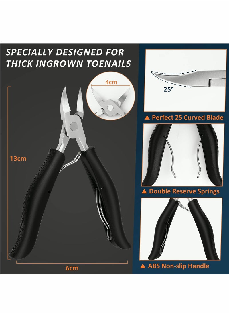 Generic - Toenail Clippers for Thick and Ingrown Nails, Black Nail Clipper Kit and Professional Podiatrist Toenail Clippers Heavy Duty Nail Scissors - Image 1