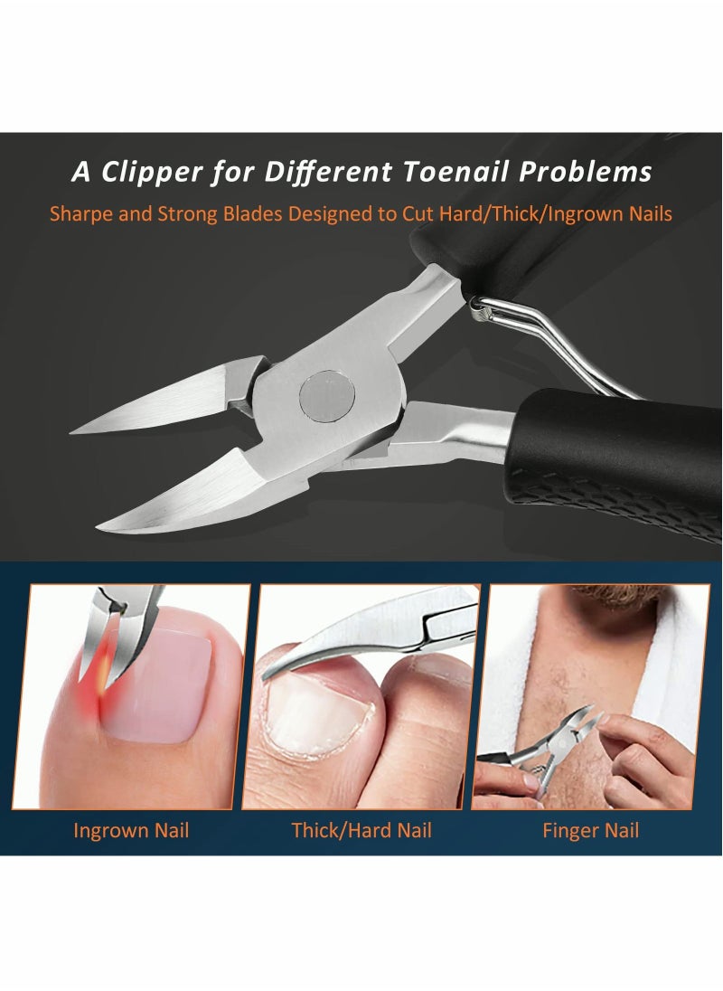 Generic - Toenail Clippers for Thick and Ingrown Nails, Black Nail Clipper Kit and Professional Podiatrist Toenail Clippers Heavy Duty Nail Scissors - Image 1