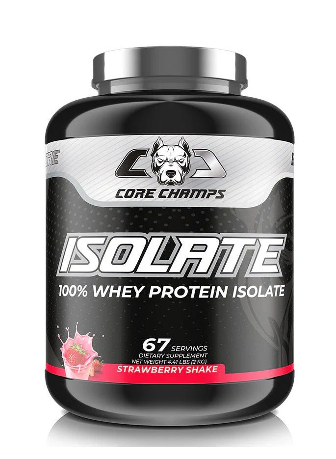 Core Champs 100% Whey Protein Isolate (Strawberry Shake, 2kg)
