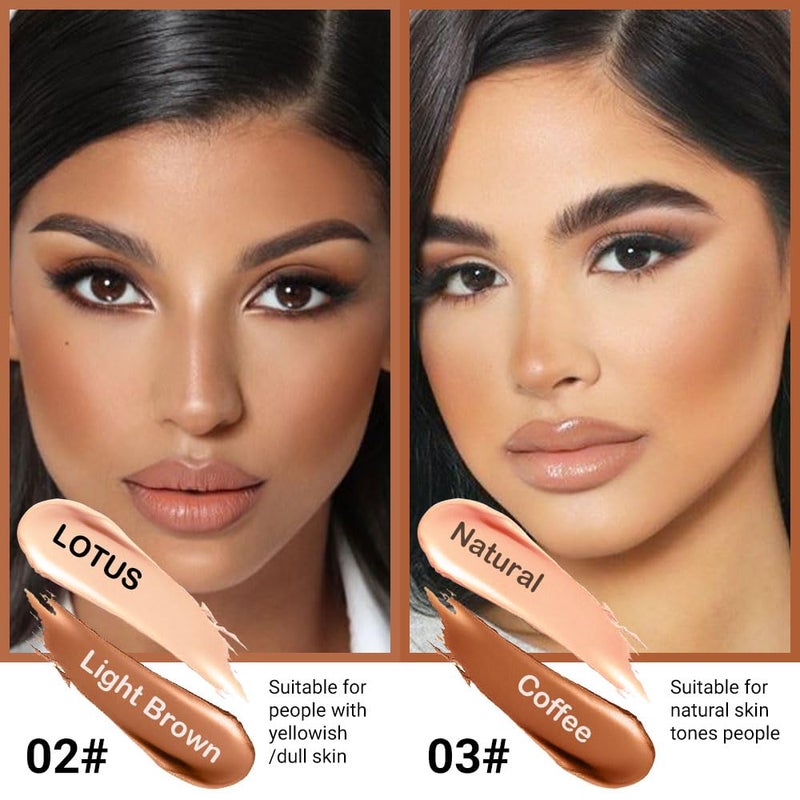 evpct 4 Colors Contour Stick Makeup Set Concealer Stick Cream Contouring Palette Makeup Kit for Beginners Nose Bronzer Sticks Liquid Contour Face Highlighter Makeup 02+03 - Image 3
