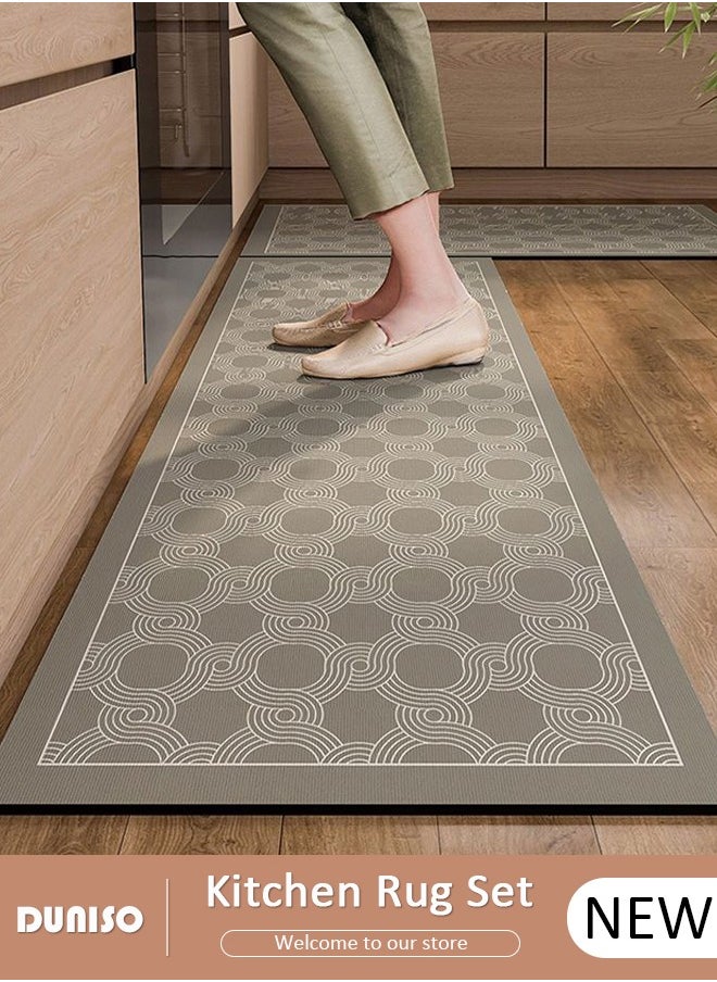 DUNISO 2 PCS  Kitchen Mats and Rugs Set , Non Slip Heavy Duty Standing Mat, Quick Dry Diatom Mud Floor Mat,  Extra Soft and Absorbent Floor Mats for  Kitchen, Bath, Office, Laundry(40*60cm+40*120cm)  - Image 1