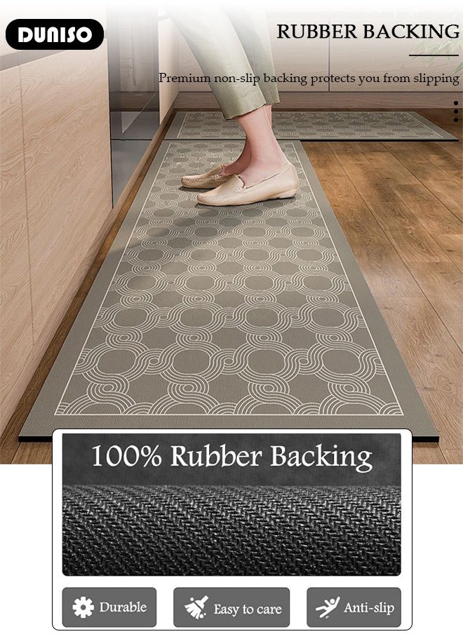 DUNISO 2 PCS  Kitchen Mats and Rugs Set , Non Slip Heavy Duty Standing Mat, Quick Dry Diatom Mud Floor Mat,  Extra Soft and Absorbent Floor Mats for  Kitchen, Bath, Office, Laundry(40*60cm+40*120cm)  - Image 2