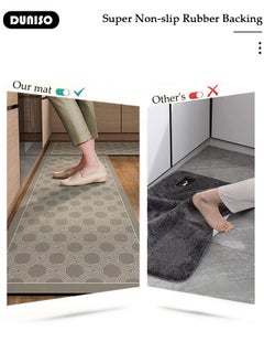 DUNISO 2 PCS  Kitchen Mats and Rugs Set , Non Slip Heavy Duty Standing Mat, Quick Dry Diatom Mud Floor Mat,  Extra Soft and Absorbent Floor Mats for  Kitchen, Bath, Office, Laundry(40*60cm+40*120cm)  - Image 3