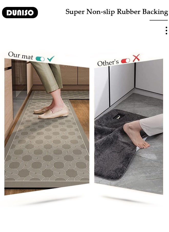 DUNISO 2 PCS  Kitchen Mats and Rugs Set , Non Slip Heavy Duty Standing Mat, Quick Dry Diatom Mud Floor Mat,  Extra Soft and Absorbent Floor Mats for  Kitchen, Bath, Office, Laundry(40*60cm+40*120cm)  - Image 3