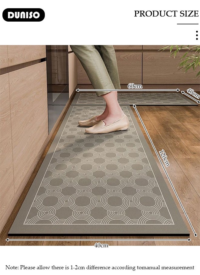 DUNISO 2 PCS  Kitchen Mats and Rugs Set , Non Slip Heavy Duty Standing Mat, Quick Dry Diatom Mud Floor Mat,  Extra Soft and Absorbent Floor Mats for  Kitchen, Bath, Office, Laundry(40*60cm+40*120cm)  - Image 4