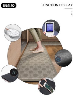 DUNISO 2 PCS  Kitchen Mats and Rugs Set , Non Slip Heavy Duty Standing Mat, Quick Dry Diatom Mud Floor Mat,  Extra Soft and Absorbent Floor Mats for  Kitchen, Bath, Office, Laundry(40*60cm+40*120cm)  - Image 5