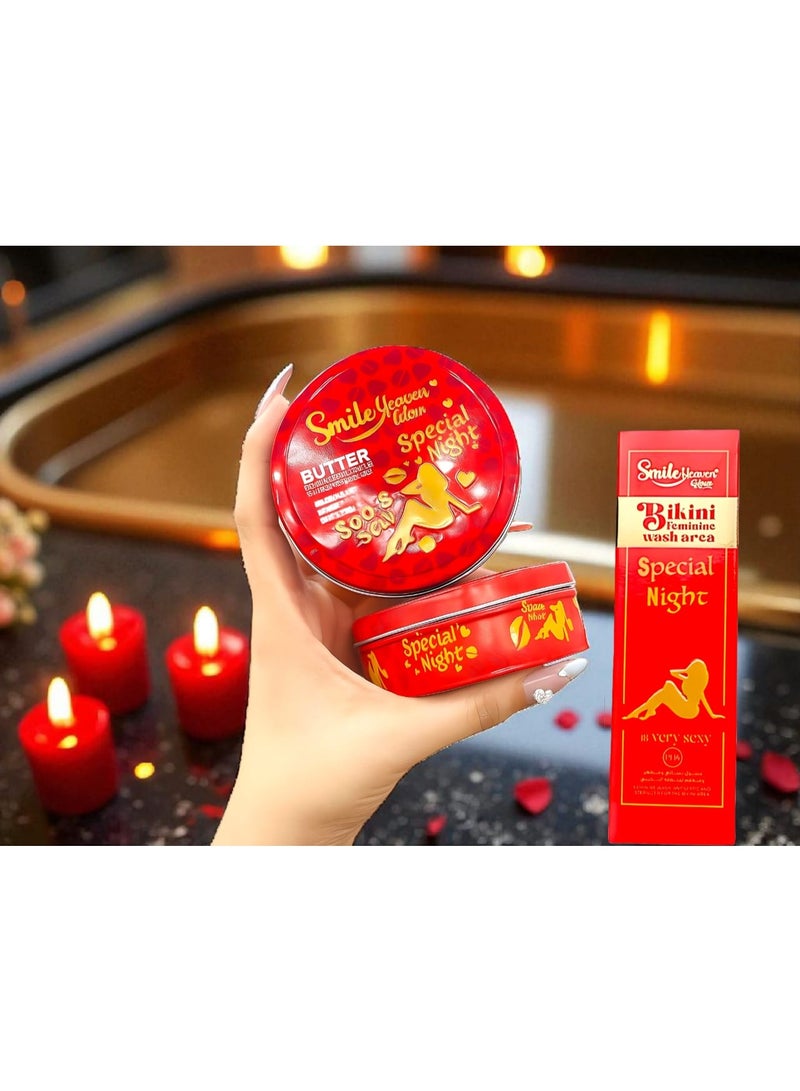 سمايل زبدة البكيني لتفتيح الجسم والمناطق الحساسة 125 مل + غسول البكيني مع العكر الفارسي 250 جرام - Image 1