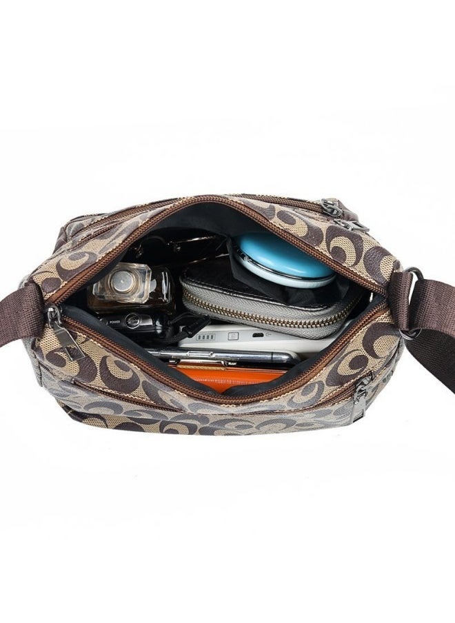 WAOKN - Women's Large Capacity Shoulder Bag, New Fashion Simple Casual Crossbody Bag Tote Bag for Ladies, PU Material Crossbody Bag Sling Bag Messenger Bag (Brown) - Image 1