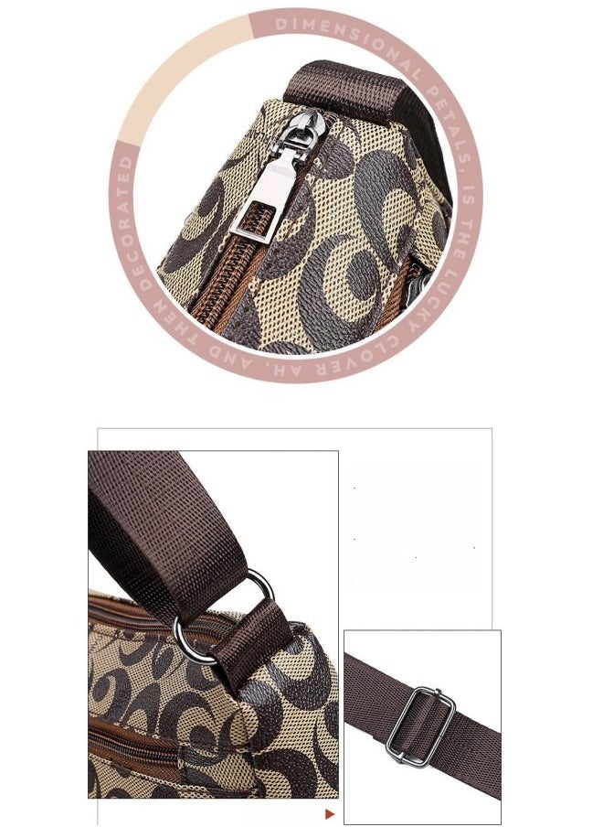 WAOKN - Women's Large Capacity Shoulder Bag, New Fashion Simple Casual Crossbody Bag Tote Bag for Ladies, PU Material Crossbody Bag Sling Bag Messenger Bag (Brown) - Image 1