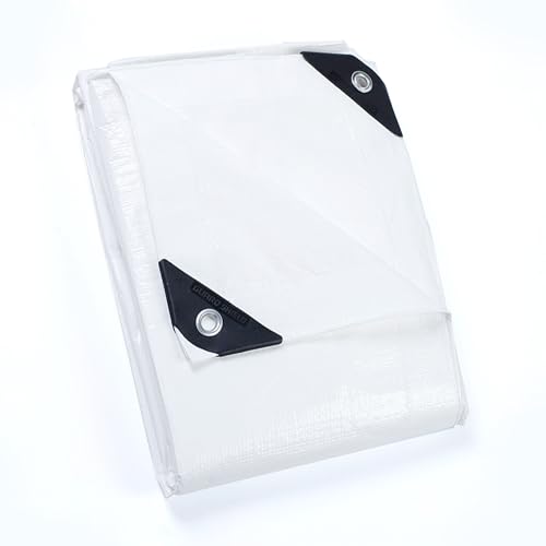 GUARD SHIELD Tarp White 9x12 Feet Multi Purpose Waterproof Poly Tarp Cover 5mil - Image 1