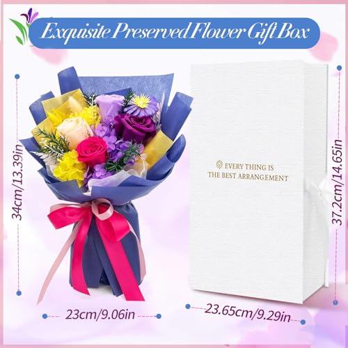 QOEAZY Flowers for Delivery, Preserved Flowers Bouquet with Gift Box, Rose Gifts for Women Mom Grandma - Image 2