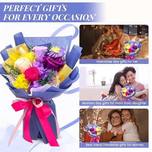 QOEAZY Flowers for Delivery, Preserved Flowers Bouquet with Gift Box, Rose Gifts for Women Mom Grandma - Image 3