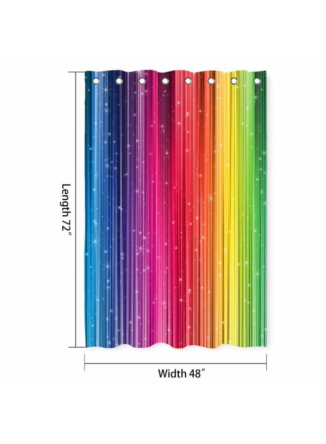 NTETSN NEWTOO Art Home Decor Shower Curtain Set, Watercolor Rainbow Gradual Change Pattern Art, Fade-Resistant Fabric Set with Hooks, 48W X 72L Inches, DSNT021-48 - Image 2