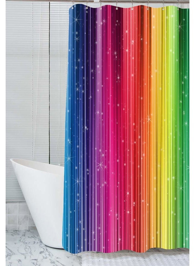 NTETSN NEWTOO Art Home Decor Shower Curtain Set, Watercolor Rainbow Gradual Change Pattern Art, Fade-Resistant Fabric Set with Hooks, 48W X 72L Inches, DSNT021-48 - Image 1