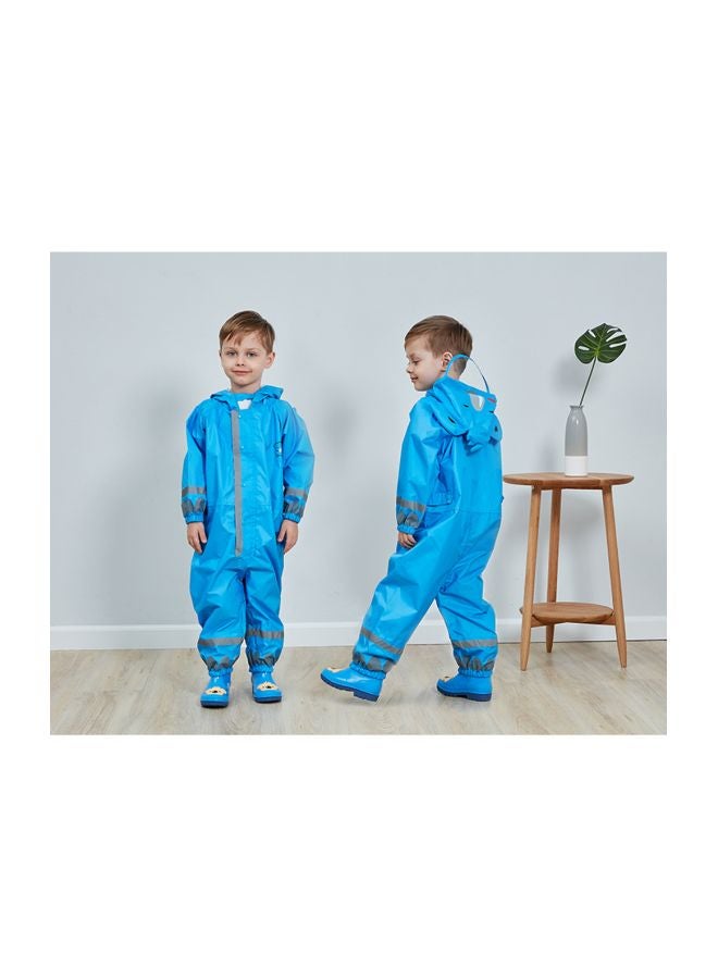 اليشمك معطف واق من المطر جيد التهوية بتصميم رسومات كرتونية أزرق/رمادي/أحمر - Image 4