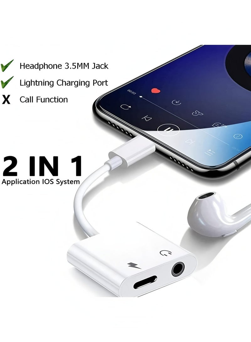 Flyview Headphone Aux Adapter for iPhone [MFi Certified] 2 in 1 to 3.5 mm Jack Headphone Adapter Converter Dongle Splitter Compatible with iPhone 14/13/12/11/XS/XR/X/8/7 Support for All iOS - Image 4