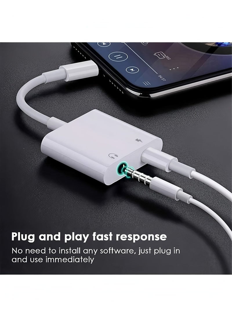 Flyview Headphone Aux Adapter for iPhone [MFi Certified] 2 in 1 to 3.5 mm Jack Headphone Adapter Converter Dongle Splitter Compatible with iPhone 14/13/12/11/XS/XR/X/8/7 Support for All iOS - Image 5