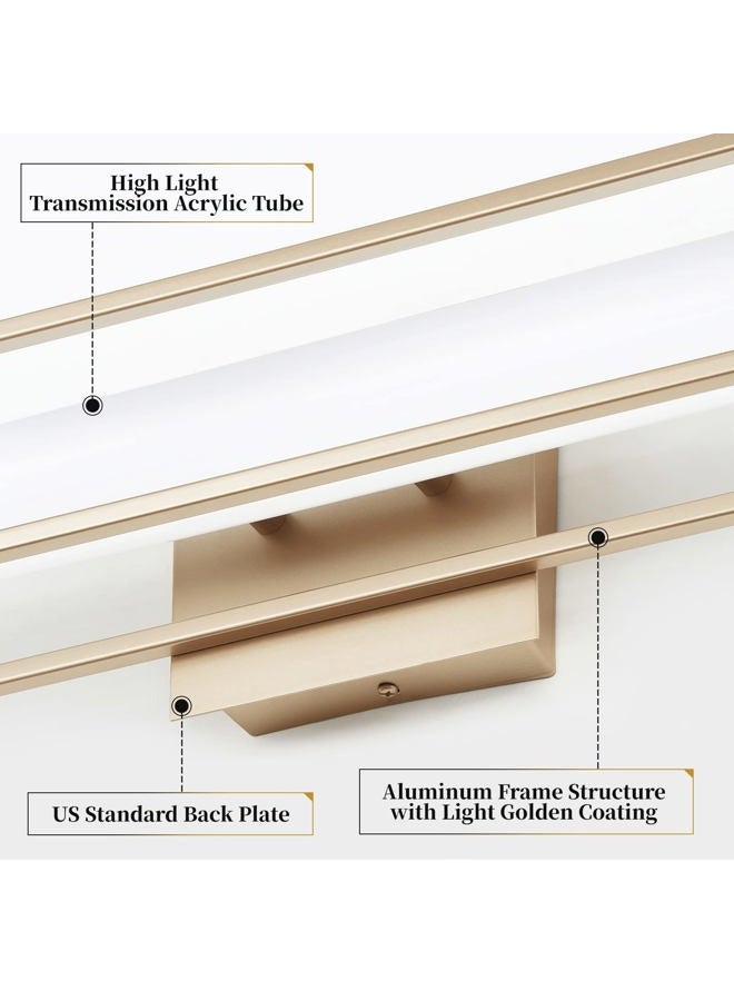 Lucalda 6000K Dimmable Bathroom Vanity Light, 26.2in Champagne Gold Bathroom Light Fixtures, 12W LED Lights Over Mirror, Acrylic Bar Champagne Bronze Vanity Light - Image 5