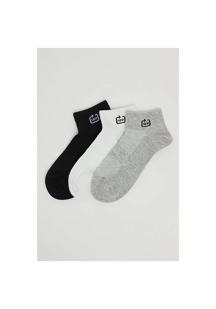 3 Pack Printed Ankle Socks