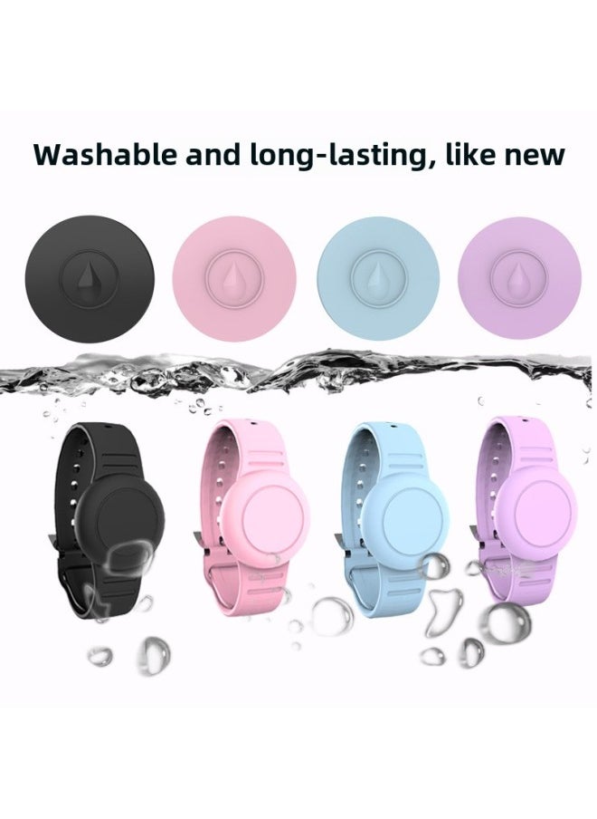 Generic - Suitable For Airtag Protective Case Apple Positioning Anti-loss Device Waterproof Strap Airtag Solid Color Children's Bracelet Wristband-Color:Mint Green+opp-Applicable Models:airtag - Image 1