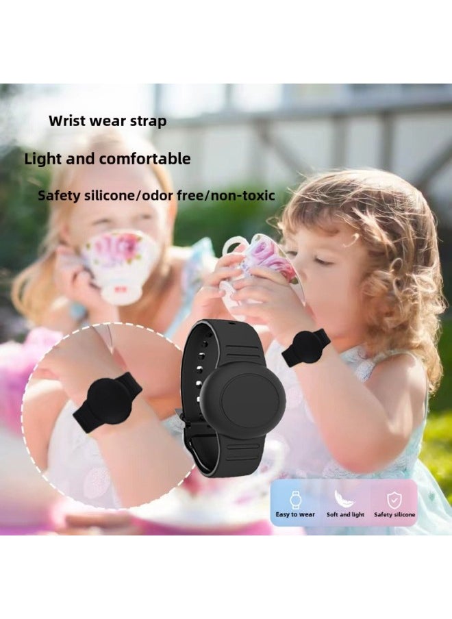 Generic - Suitable For Airtag Protective Case Apple Positioning Anti-loss Device Waterproof Strap Airtag Solid Color Children's Bracelet Wristband-Color:Mint Green+opp-Applicable Models:airtag - Image 1