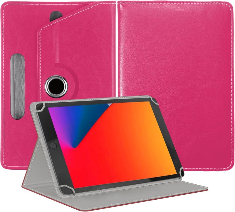 EKAM Universal Stand Folio Case Cover for All 8" Tablets (Fire HD 8, Lenovo Tab M8 8 inch, iPad Mini 5/4/3/2/1,iPad mini 6), PU Leather case Fit for all 8inch tablets (Pink) - Image 1