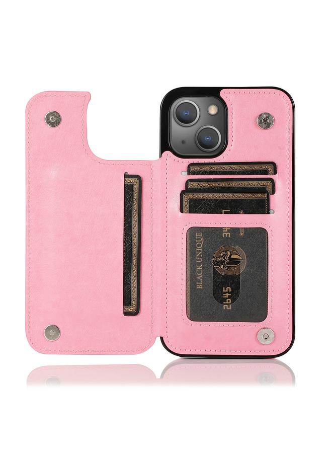 اس-توب جراب لهاتف iPhone 14 Plus بتصميم فراشات وزهور مع مشبك مزدوج - Image 4