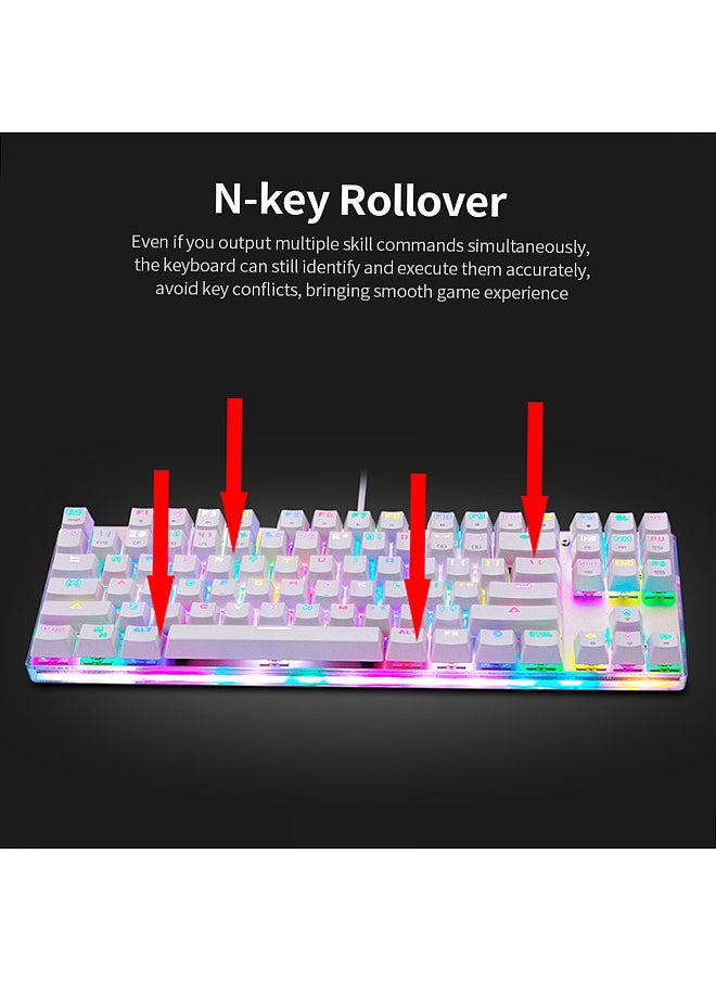 Motospeed - K87S Mechanical Keyboard Gaming Keyboard USB Wired Gaming Keyboard Customized LED RGB Backlit with 87 Keys - Image 1