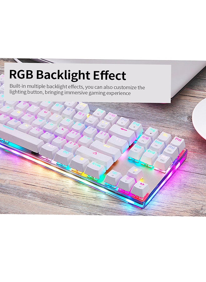 Motospeed - K87S Mechanical Keyboard Gaming Keyboard USB Wired Gaming Keyboard Customized LED RGB Backlit with 87 Keys - Image 1