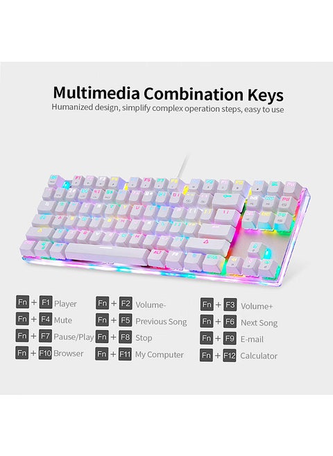 K87S Mechanical Keyboard Gaming Keyboard USB Wired Gaming Keyboard Customized LED RGB Backlit with 87 Keys