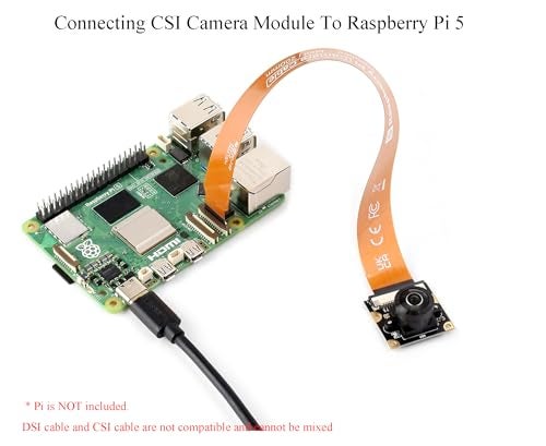 Wonrabai كابل فليكسible رسمي من وونراباي متوافق مع Raspberry Pi 5، 200 مم/20 سم، 22 دبوس إلى 15 دبوس، مناسب لوحدات كاميرا CSI - Image 2