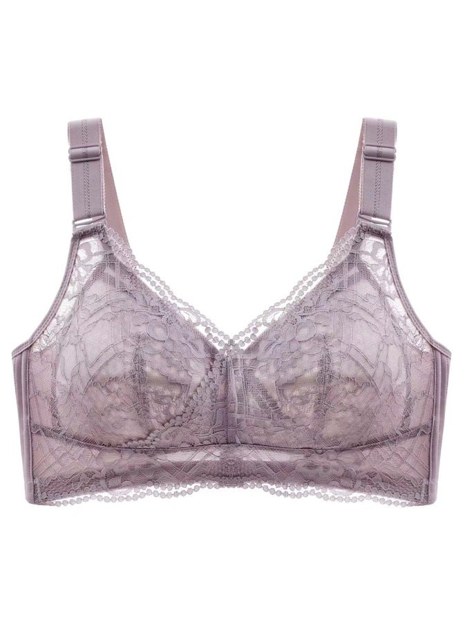 Douyin's Popular Big-breasted Small Bra, Lace, No Wires, Ultra-thin Breathable Cup, Push-up Breast-retracting Sports Bra