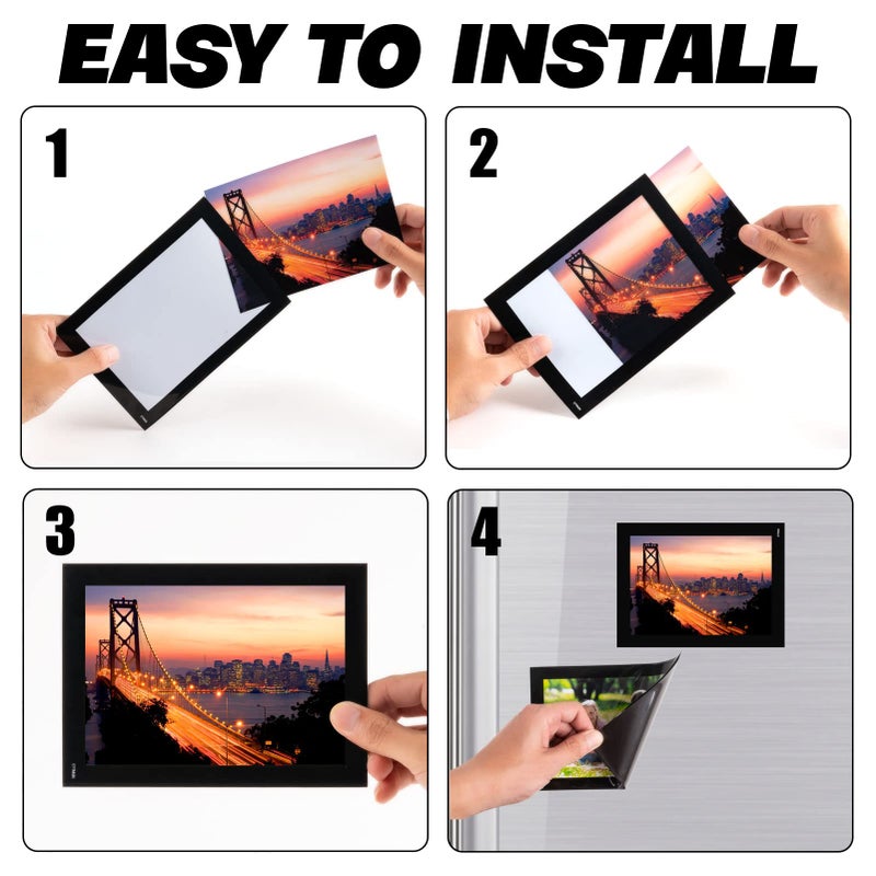 STTMGN Magnetic Picture Frames with Black Border(4"X6",10 Pack),Magnet Photo Frame Pockets/Postcard Holder,Decorations for home/office/school/Classroom/party - Image 4