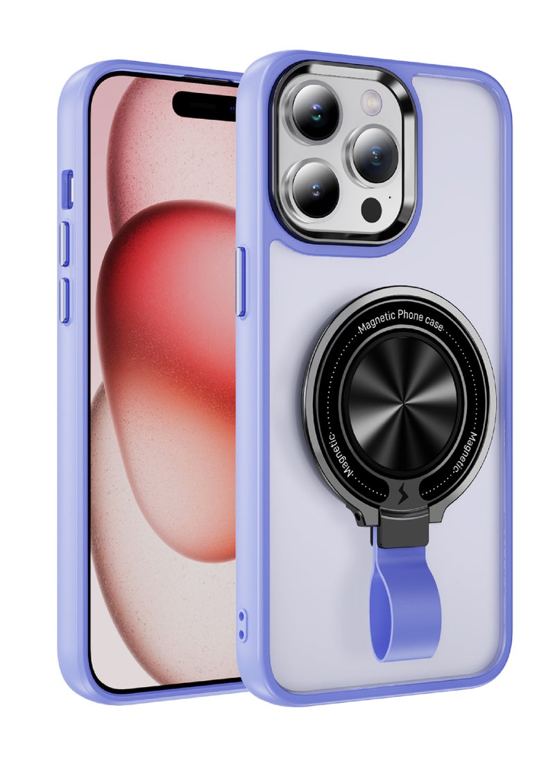 Rock Pow For iPhone 15 Pro Max Magnetic Ring Case [Compatible with MagSafe Charging] 360° Rotatable Grip Holder Kickstand Slim fit Non-Slip Shockproof Phone Case for iPhone 15 Pro Max 6.7'' - Image 1