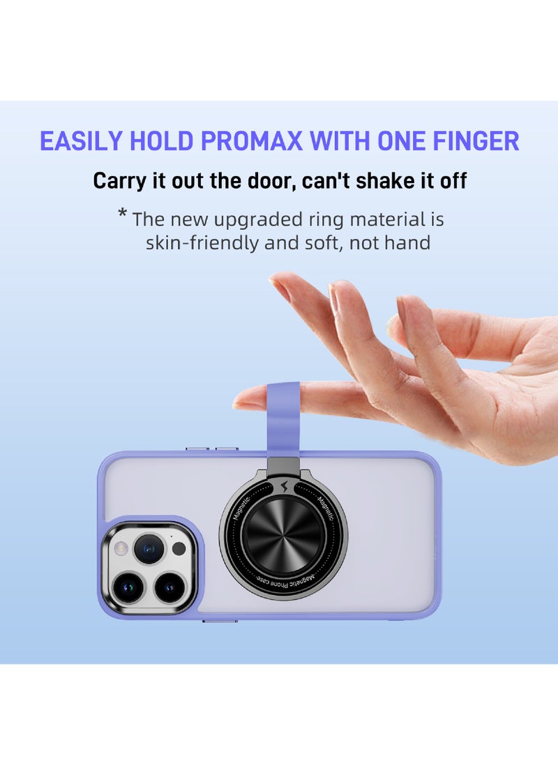 Rock Pow For iPhone 15 Pro Max Magnetic Ring Case [Compatible with MagSafe Charging] 360° Rotatable Grip Holder Kickstand Slim fit Non-Slip Shockproof Phone Case for iPhone 15 Pro Max 6.7'' - Image 3
