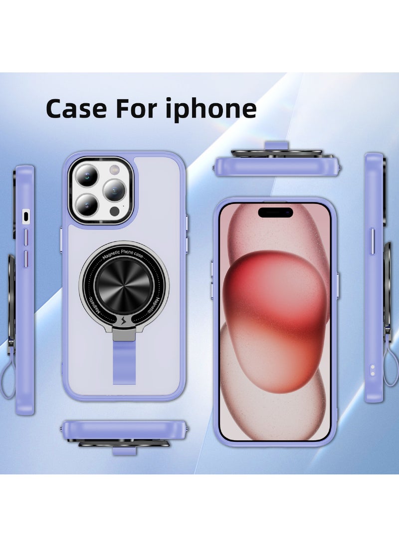 Rock Pow For iPhone 15 Pro Max Magnetic Ring Case [Compatible with MagSafe Charging] 360° Rotatable Grip Holder Kickstand Slim fit Non-Slip Shockproof Phone Case for iPhone 15 Pro Max 6.7'' - Image 5