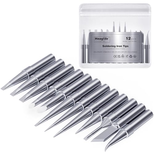 HANGLIFE ET Soldering Iron Tips for Weller WE1010NA WE1010EDU WES51/50 WESD51 WCC101 PES51/50 WEP70 LR21 and More Soldering Stations/Irons – Replacement Solder Tips for Weller Welding Equipment - Image 1