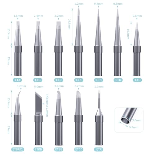 HANGLIFE ET Soldering Iron Tips for Weller WE1010NA WE1010EDU WES51/50 WESD51 WCC101 PES51/50 WEP70 LR21 and More Soldering Stations/Irons – Replacement Solder Tips for Weller Welding Equipment - Image 3