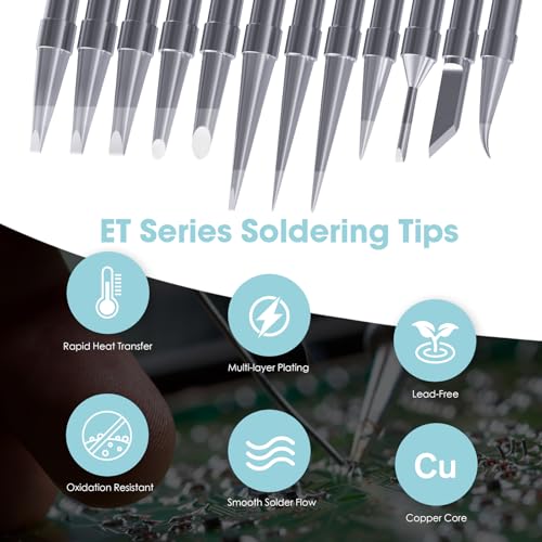 HANGLIFE ET Soldering Iron Tips for Weller WE1010NA WE1010EDU WES51/50 WESD51 WCC101 PES51/50 WEP70 LR21 and More Soldering Stations/Irons – Replacement Solder Tips for Weller Welding Equipment - Image 2